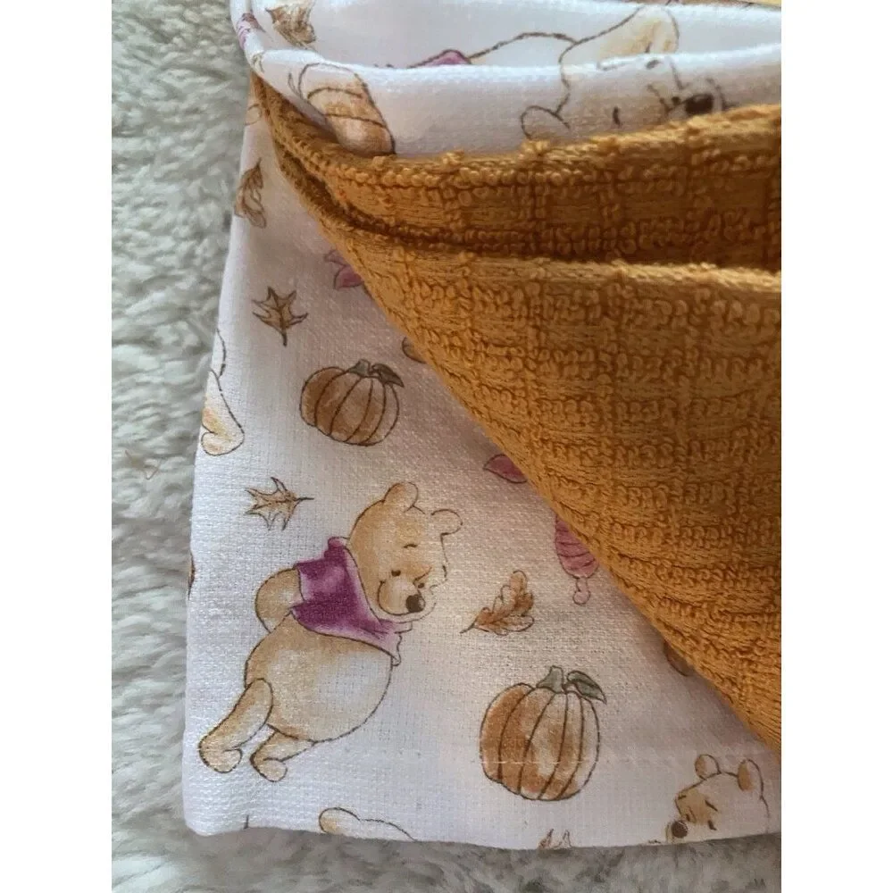 3 Pack Disney Winnie The Pooh Piglet Autumn Fall‎ Leaves Kitchen Towels 16 X 26”